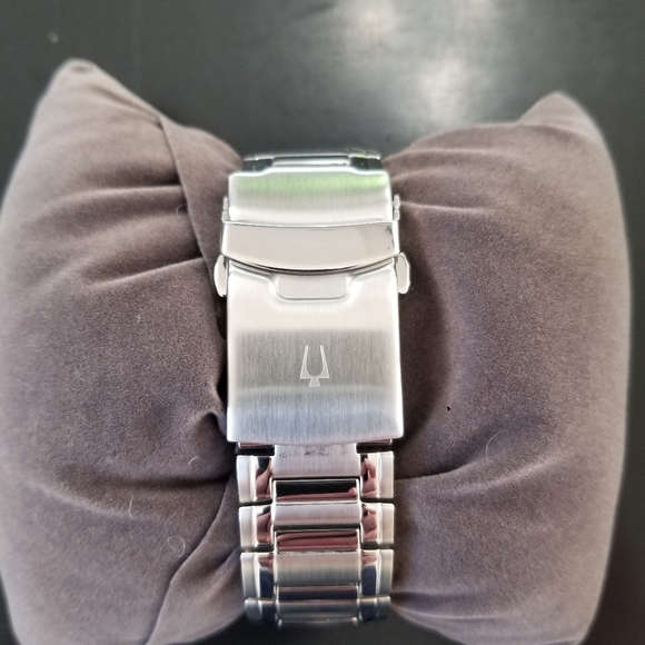 BULOVA MENS GREEN BEZEL MARINE STAR CHRONOGRAPH SILVER 45MM WATCH - Picture 4 of 6